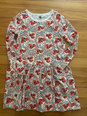 Tea Collection Orange Floral Long-Sleeve Pocket Dress
